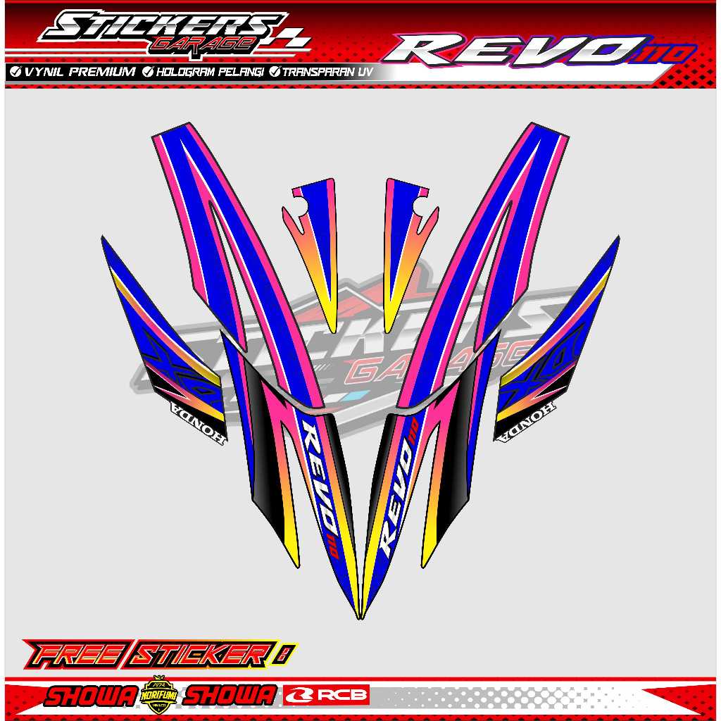 STRIPING VARIASI MOTOR HONDA REVO 110 DX - ORI STYLE / STICKER LIST MOTOR REVO 110 DX