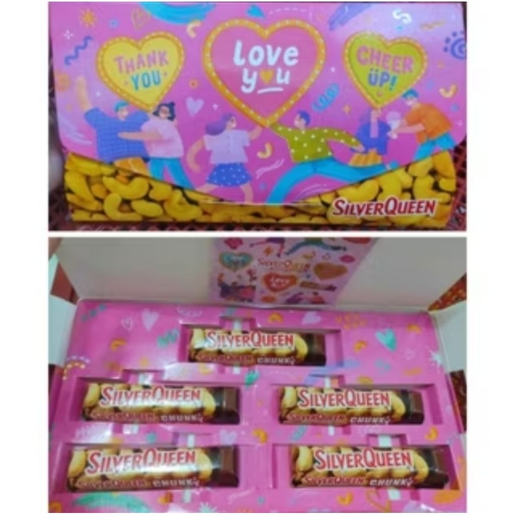 Coklat Silverqueen Gift Box 5x28GR Cokelat Silver Queen Spesial Edisi Valentine Limited Edition Spec