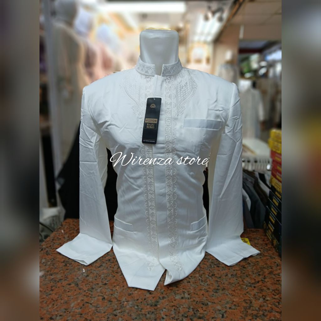 JASKO // JAS KOKO  PUTIH LENGAN PANJANG HASGRADINI & SALAFY