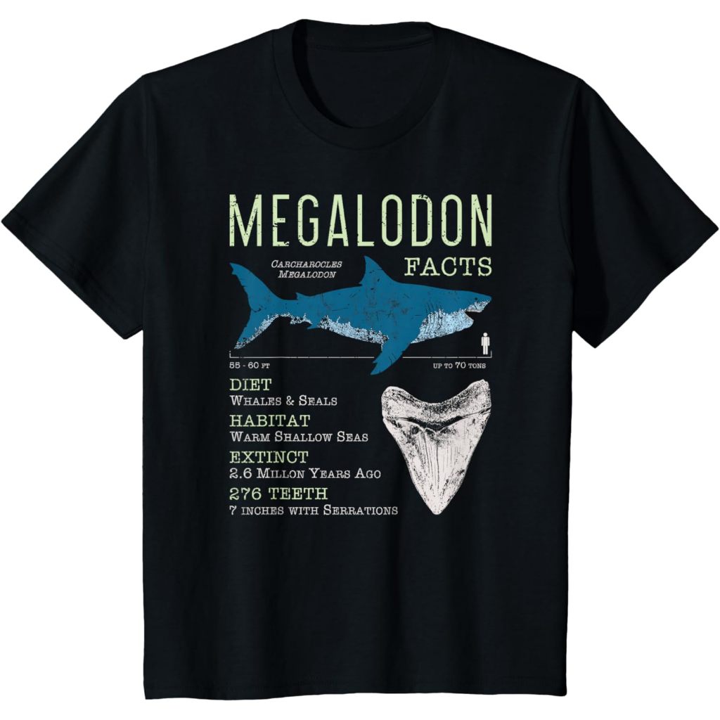 Baju kaos anak Megalodon | Meg Facts Funny Shark Lover Gift T-Shirt