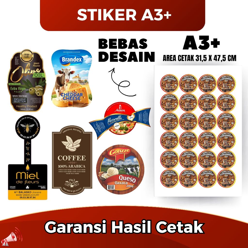 Cetak Stiker Label / Cetak Stiker Kemasan / Cetak Stiker Makanan