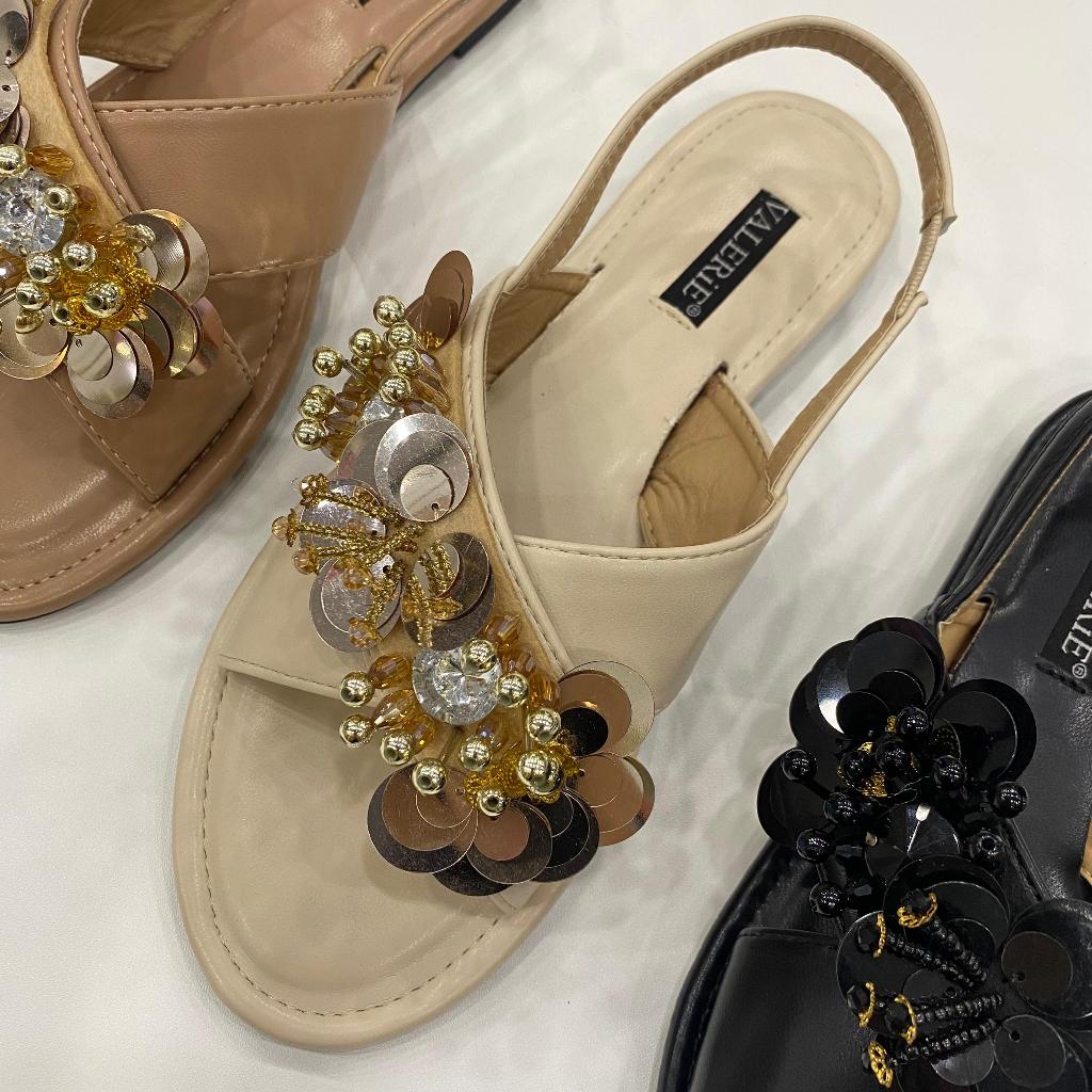 Allure Sandal Valerie V33-316  Sandal Tali Flat Bunga Anti Slip Elegan Mewah Premium Import