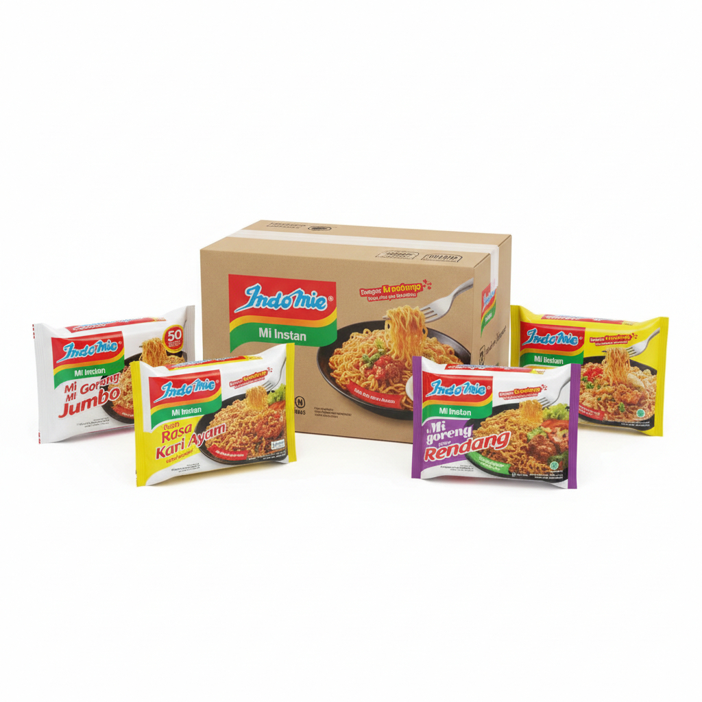 Indomie 1 DUS Rasa Soto, Goreng, Kari Ayam, Goreng Jumbo, Rendang, Rendang Jumbo