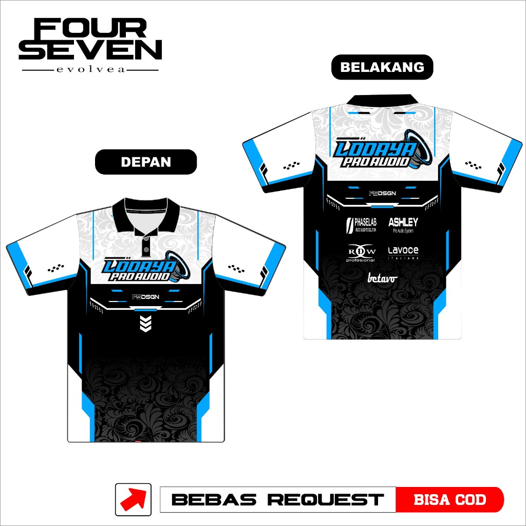 Kaos Baju Jersey Full Printing Sound System Bebas Ganti Nama Dan Bebas Ganti Sponsor