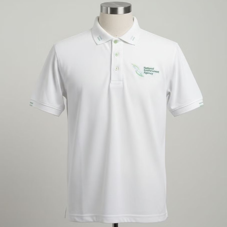 Kaos Polo Putih NEA Original – Bahan Lacoste Pique – Bersih & Terawat