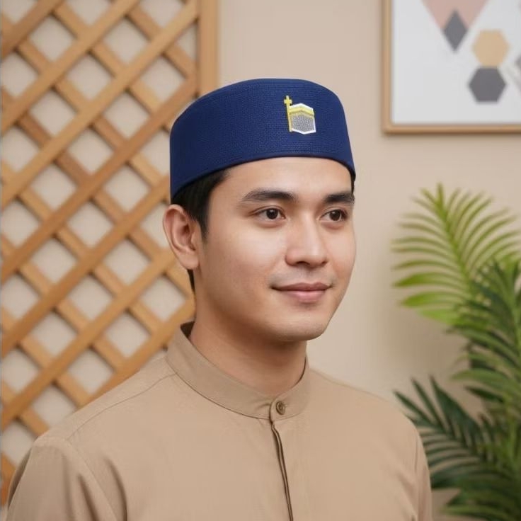 Peci Kopyah Pria Malaysia Lokal Logo Ka`bah
