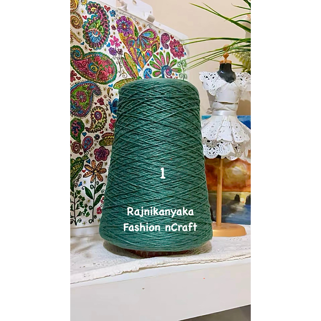 Benang Jala/Benang Jala Katun/Benang Rajut Jala. Hijau, D9, 500gr