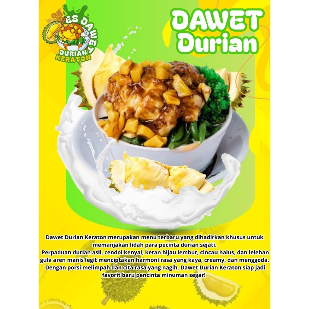 Instan/Sameday Es Dawet Durian Kratonan Jumbo (Menu Favorite)