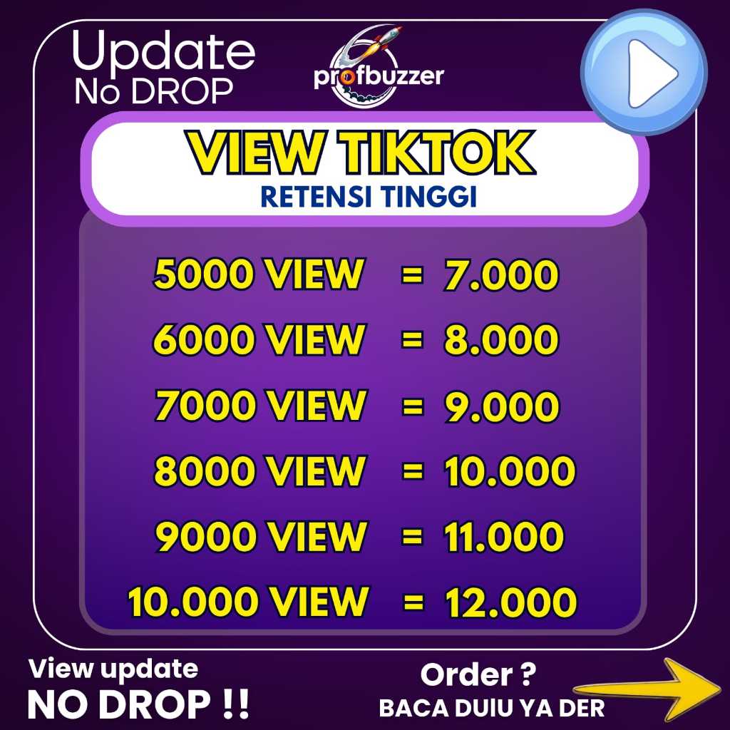 Tiktok View fyp permanen view tiktok terbaru NON DROP