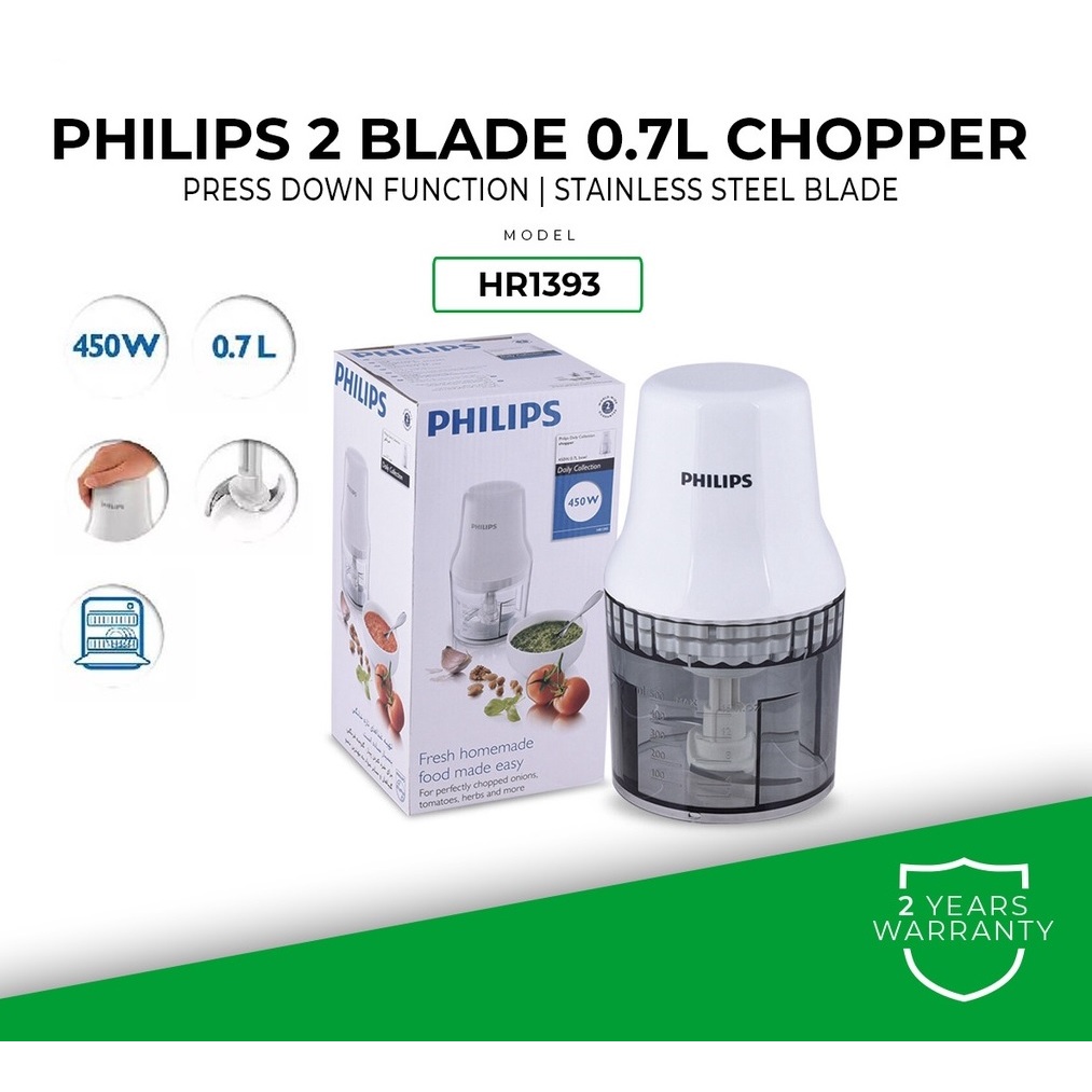 Philips Chopper Blender HR1393 Gilingan Daging Stainless Steel Chopper Philips Blender Daging Penggi