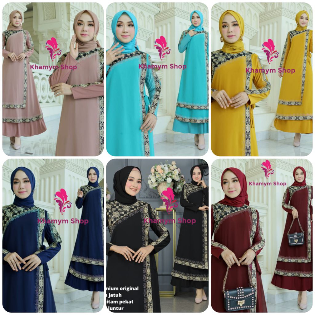 [Khamymshop] Gamis Mewah Abaya Original Premium / Baju Muslimah Elegant