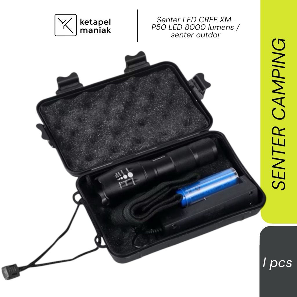 Senter LED CREE XM-P50 LED 8000 lumens / senter outdor / senter mendaki / senter camping