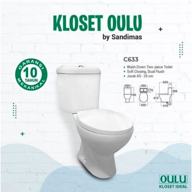 Toilet Monobloc Kloset Duduk OULU C633