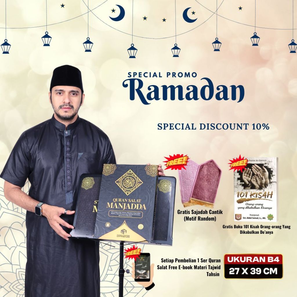 (1 Set Standing Qur'an) Al Qur'an Salat Manjadda Huruf Besar Tajwid Berwarna Al Qur'an Jumbo Memudah