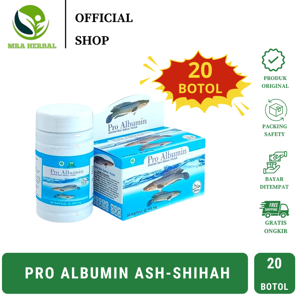Pro Albumin Ash-Shihhah Paket Hemat 20 Botol Ekstrak Ikan Gabus