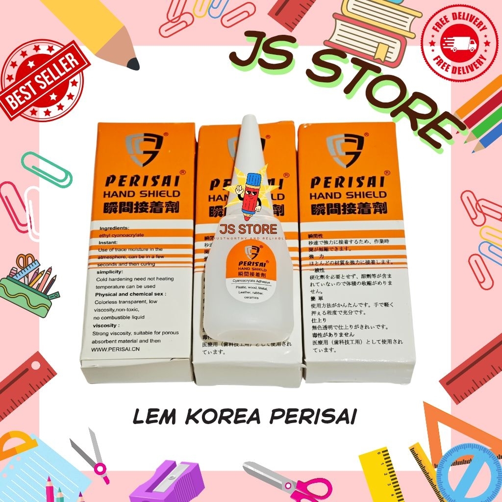 Lem Korea Perisai ASLI ORIGINAL 100% / Lem Cyanoacrylate Perisai / Lem Serbaguna / Lem G Merk Perisa