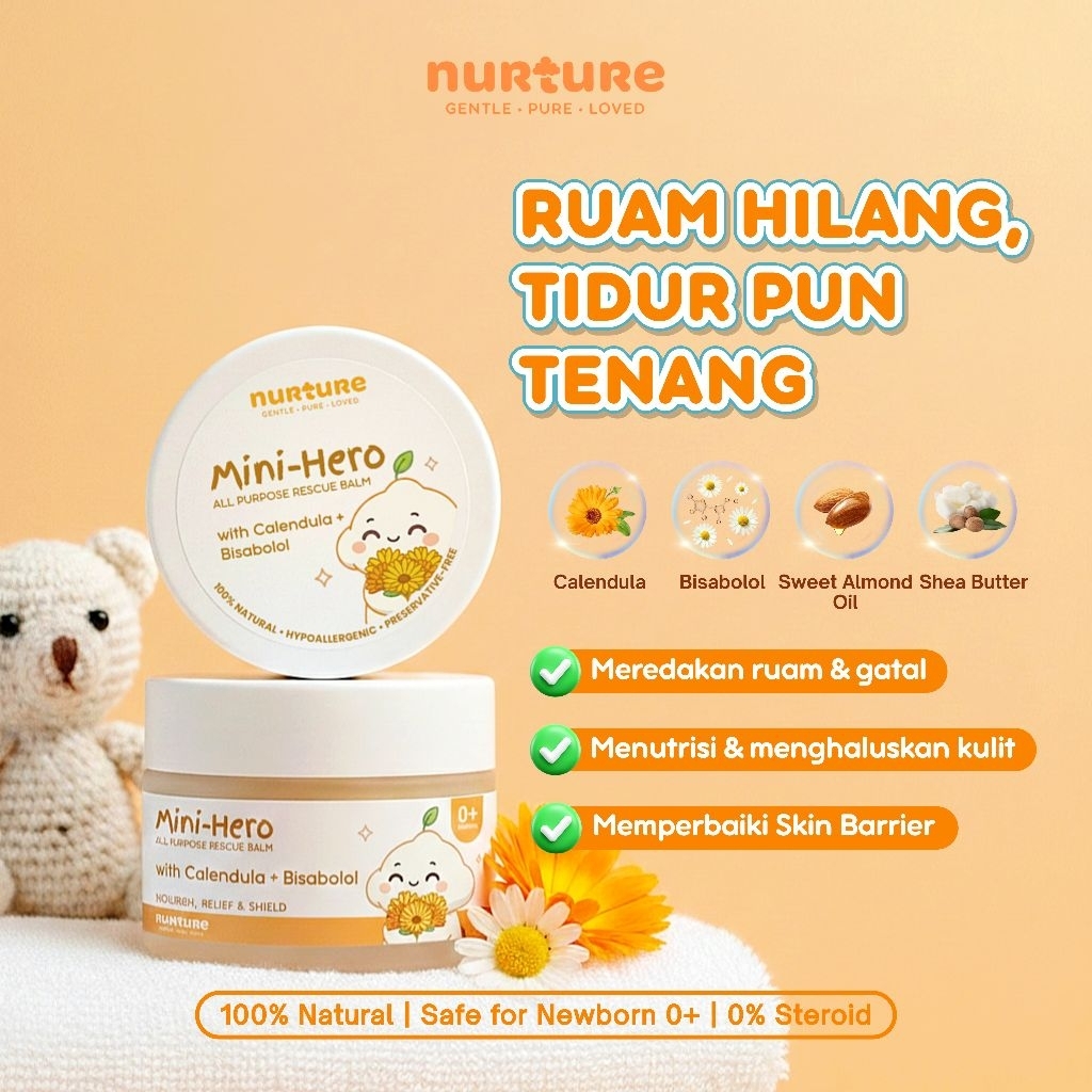 Nurture Mini-Hero Rescue Balm 30g | Calendula Bisabolol Healing Salve for Eczema and Dry Skin | Sale