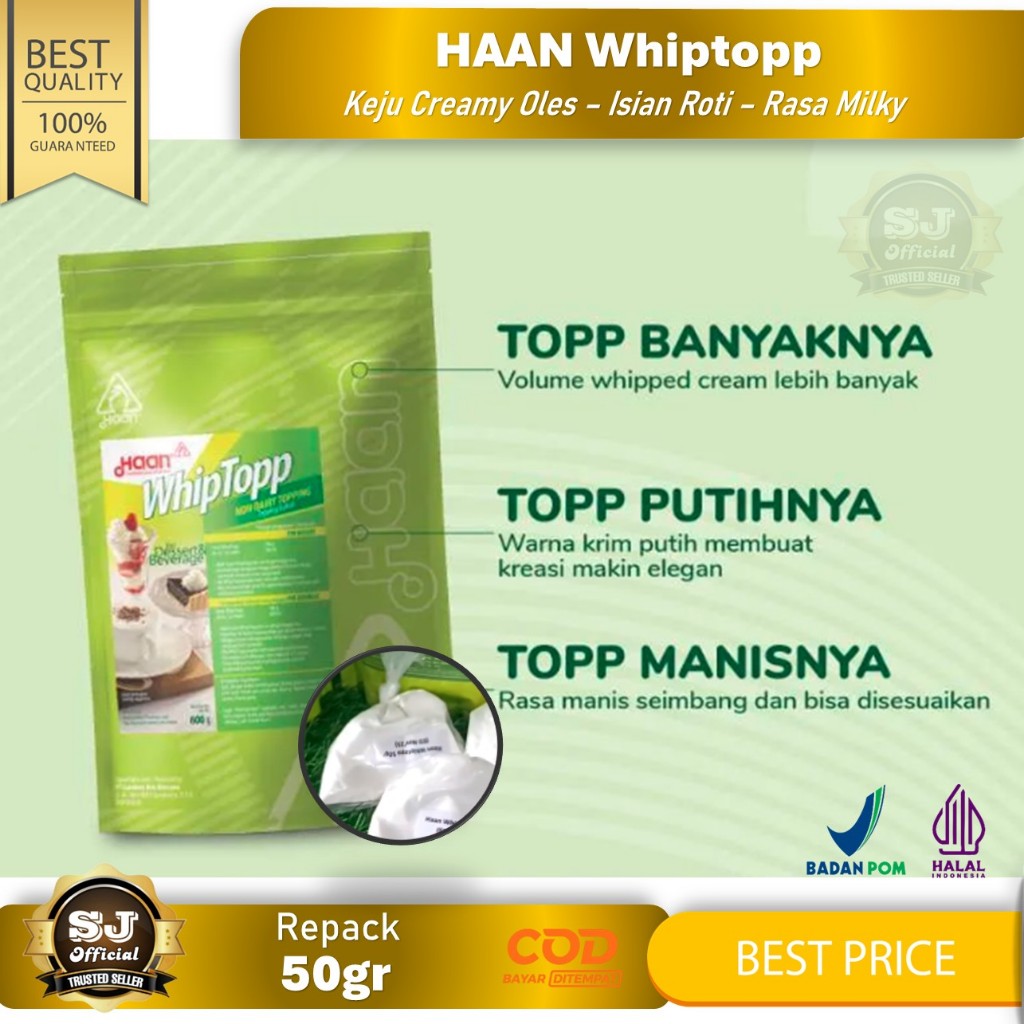 HAAN WHIPTOPP (50gr) Beverage & Dessert - Whip Cream Topping - Bubuk Krim