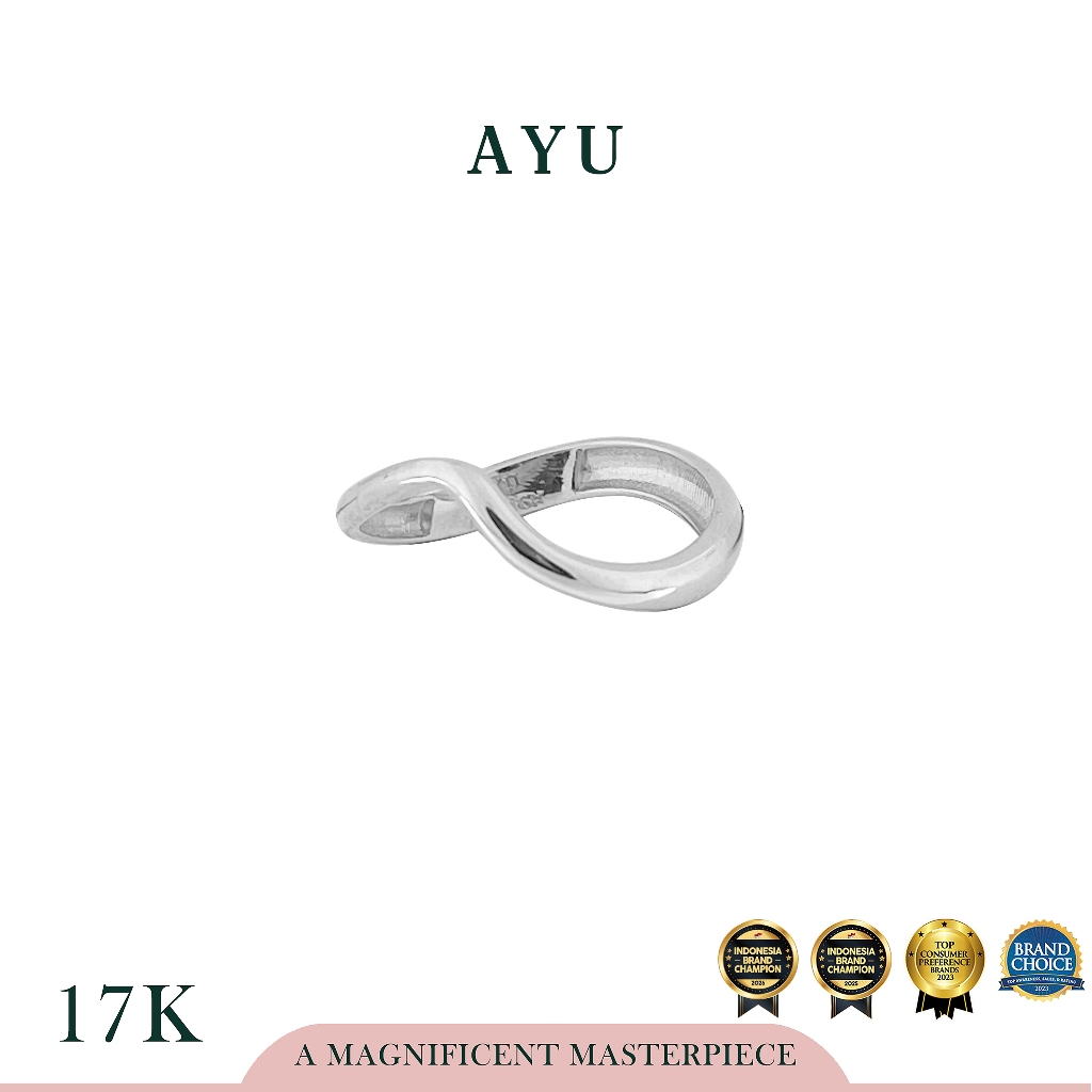 AYU Cincin Emas - Gold Flowy Ring 17k White Gold