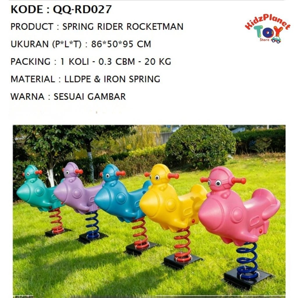 KUDA KUDAAN JUMBO MODEL ROCKETMAN SPRING RIDER ROCKETMAN PLAYGROUND JUNGKAT JUNGKIT
