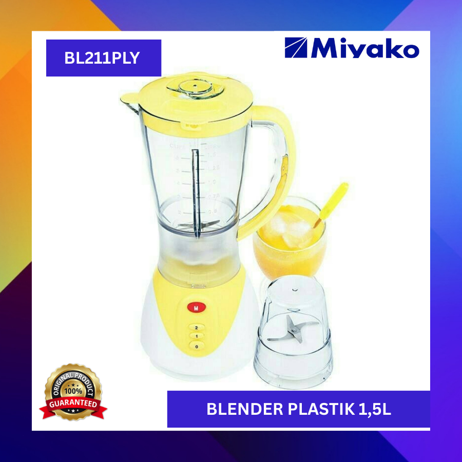 Miyako BL 211PLY Blender Gelas Plastik BL211PLY Blender Penghalus Barang Original
