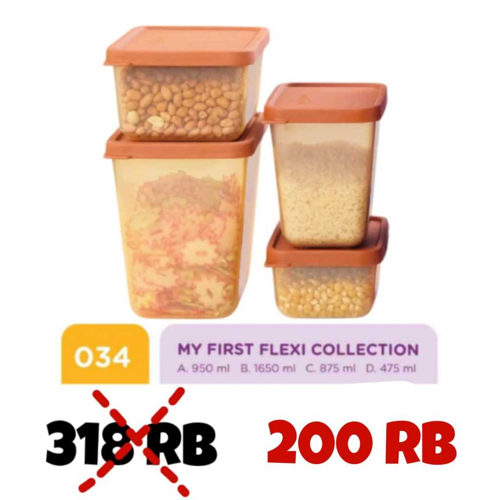 Twin Tulipware FLEXY Kotak Penyimpanan Makanan Tempat Bekal Toples Susu Wadah Gula Tulipware Kita