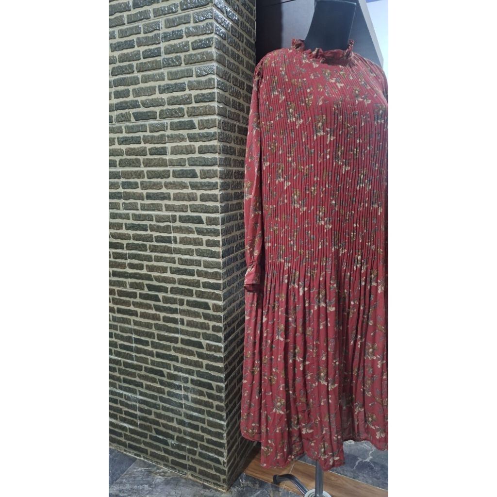Dress sifon plisket/ Dress jumbo/ Vintage