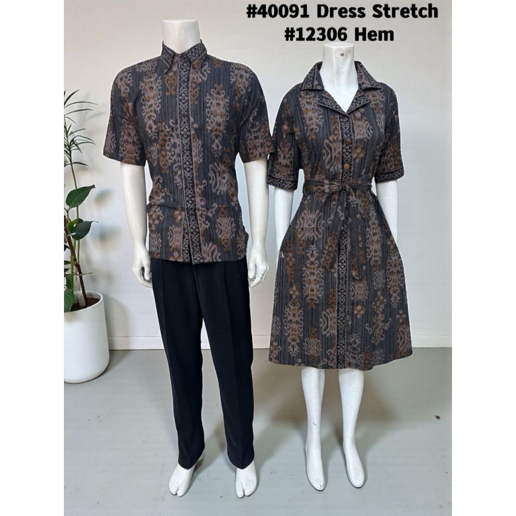 | Dress Batik Wanita Katun Strech | Baju Batik Wanita| Batik Modern | Batik Kekinian| Batik Couple |