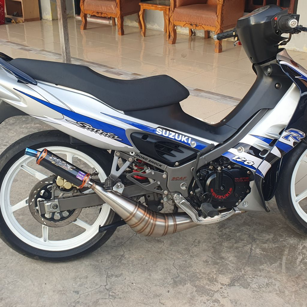 Knalpot racing satria 2tak bm power stainless kyx racing