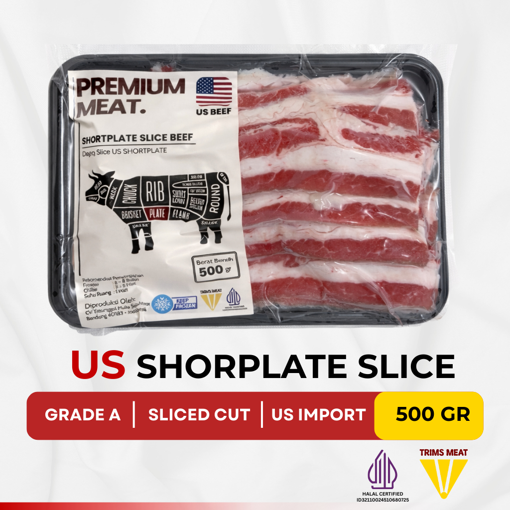 US Shorptlate SWIFT / US Beef Slice Import Premium untuk Grill, Teriyaki, Sukiyaki, Daging Slice
