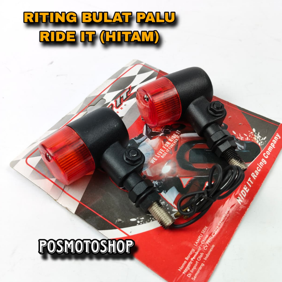 Riting Sein Bulat Palu hitam besi Lampu Sein bulat palu CB Classic (tanpa pemanis ) Ride IT