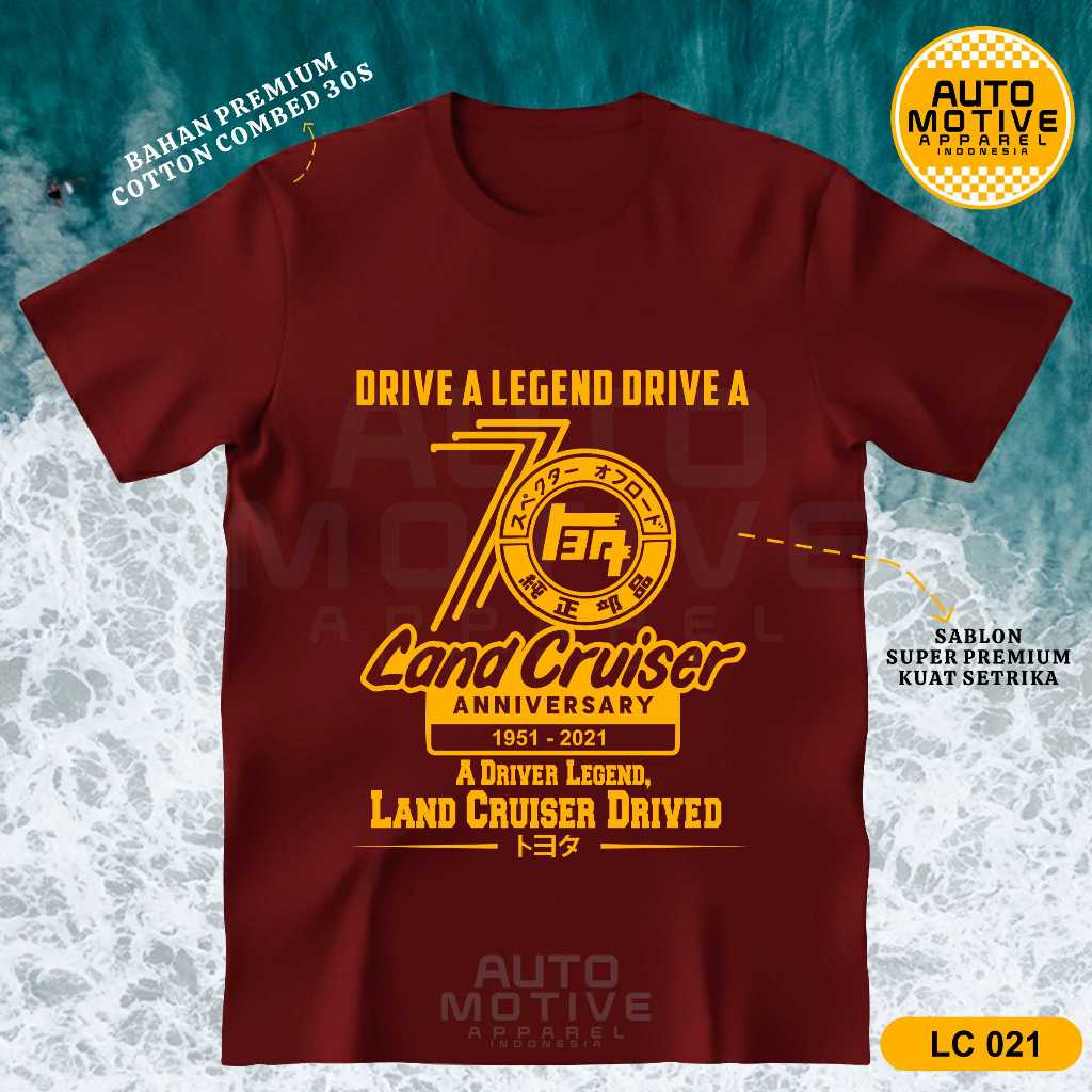 AUTOMOTIVE APPAREL Kaos Land Cruiser Tshirt Baju Mobil Toyota Land Cruiser LC021
