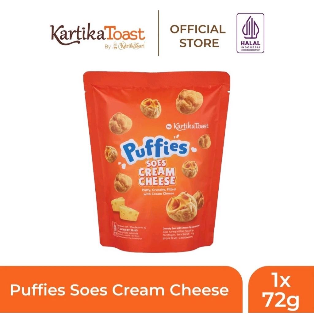 Puffies Soes Cream Cheese 72gr Kartika Toast by Kartikasari Khas Bandung Sus Kering
