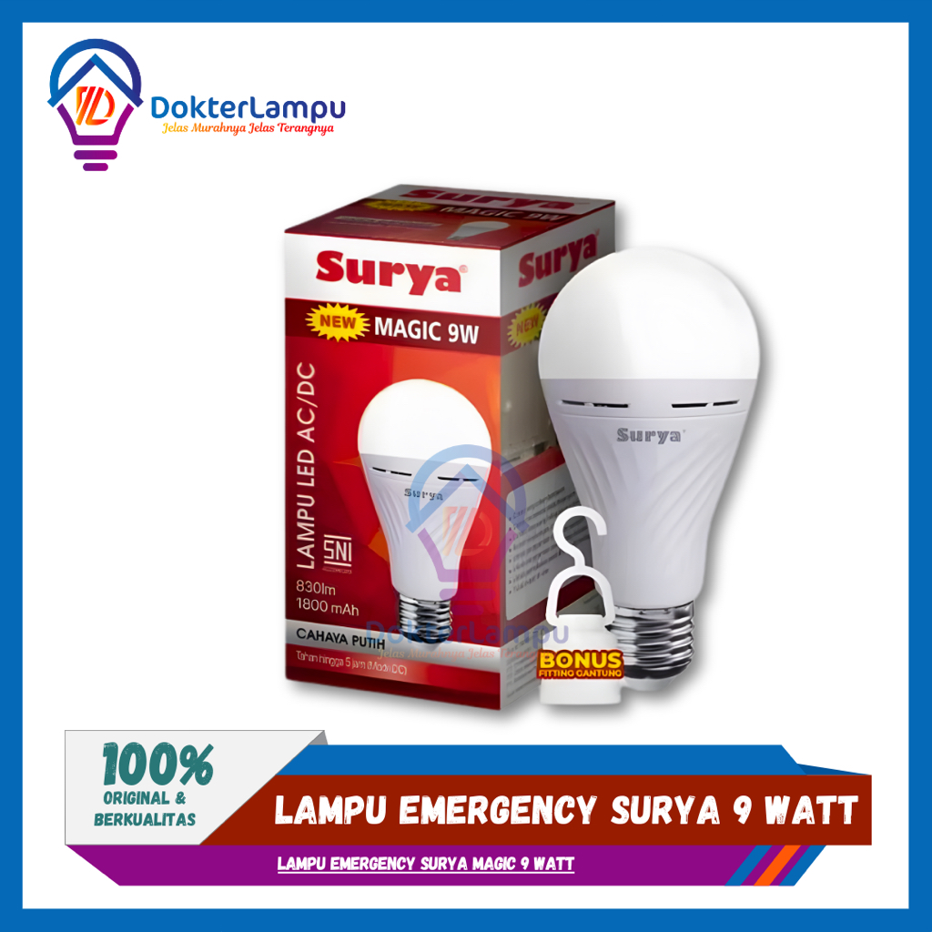 Lampu Emergency Surya Magic 9 Watt