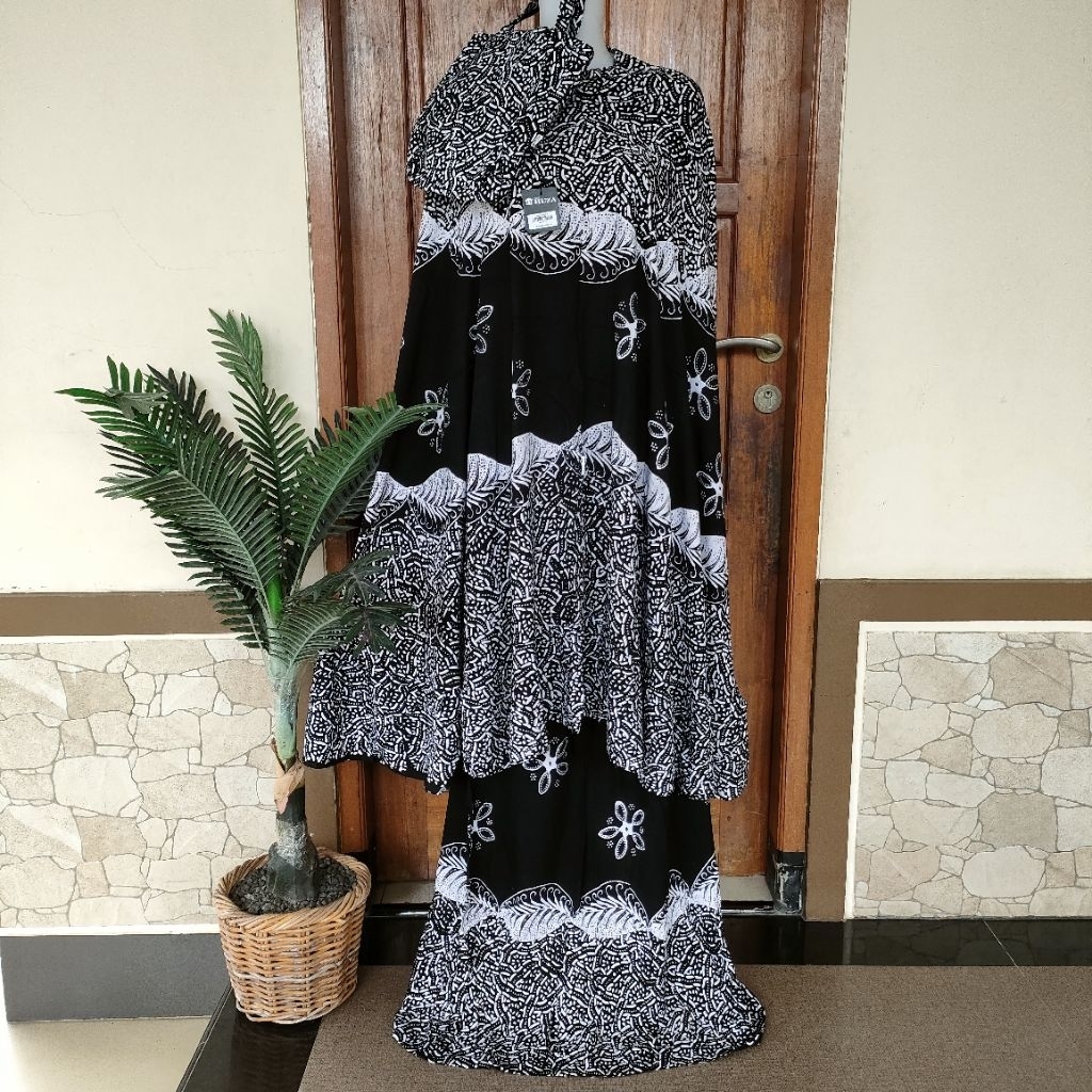 MUKENA MOTIF BATIK BY HUZA UKURAN DEWASA BAHAN RAYON PREMIUM ADEM