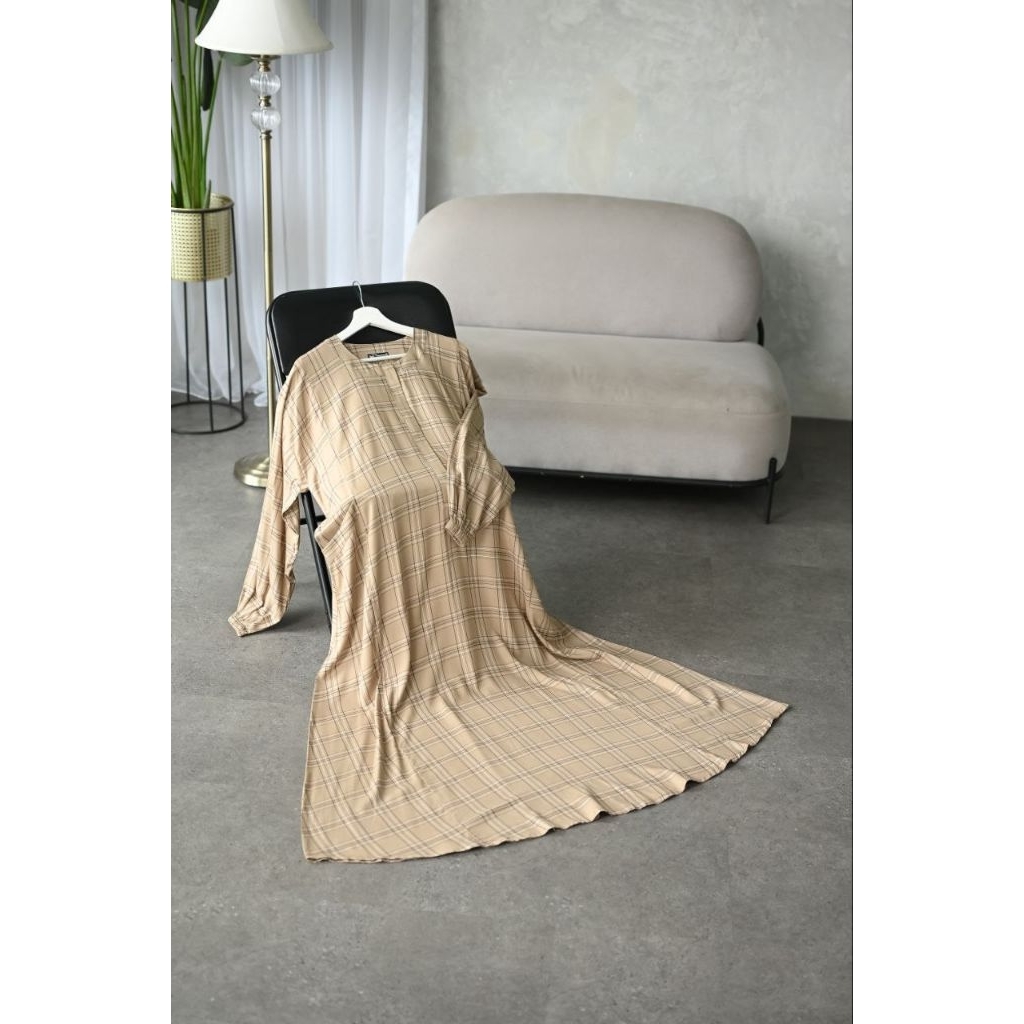 Gamis Nameerah Stripe Square Latte  by Al arabian