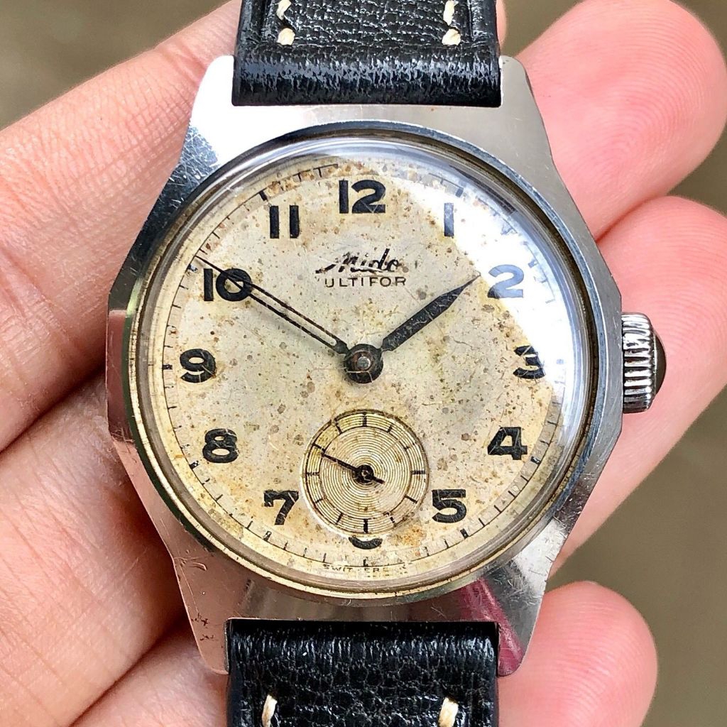 Vintage Mido Multifort Military Subsec