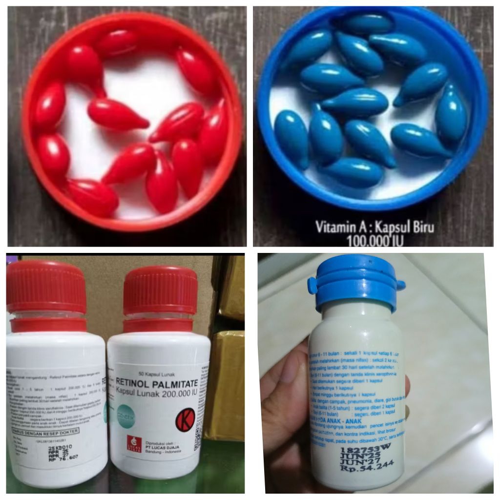 Vitamin A Posyandu Kapsul merah dan biru - Harga Ecer, Terjangkau