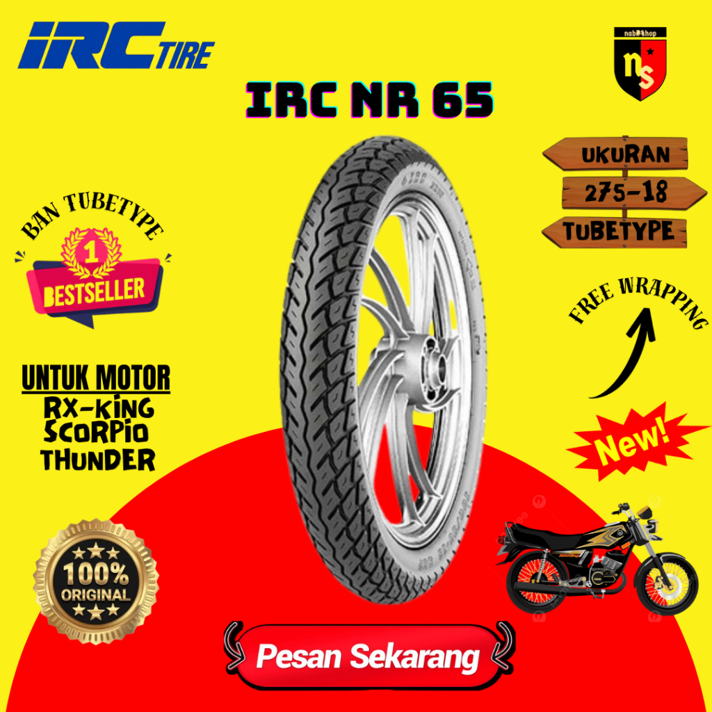 BAN MOTOR STANDAR RING 18 // IRC NR65 2.75-18 TUBETYPE // BAN MOTOR RX-KING
