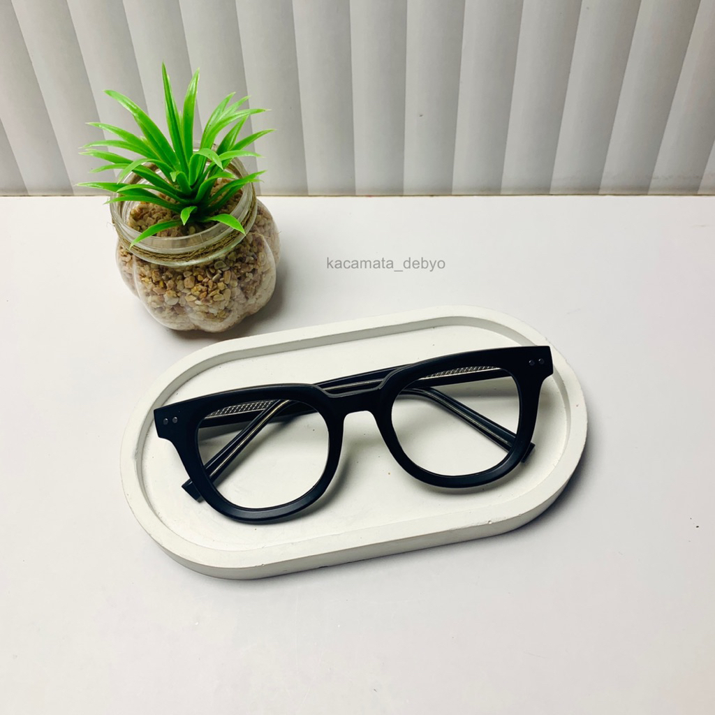 FRAME 2120/Frame Kotak Tebal/Kacamata Hitam Kotak Tebal/Tangkai Bertulang Besi