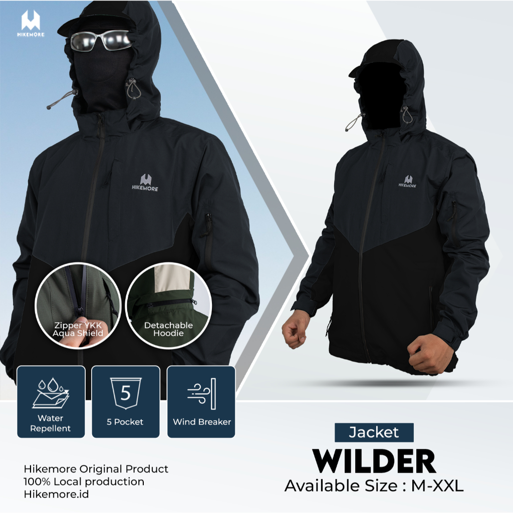 Hikemore - Jaket Hikemore Wilder Sporty Traveling Pria Wanita Water Repellent