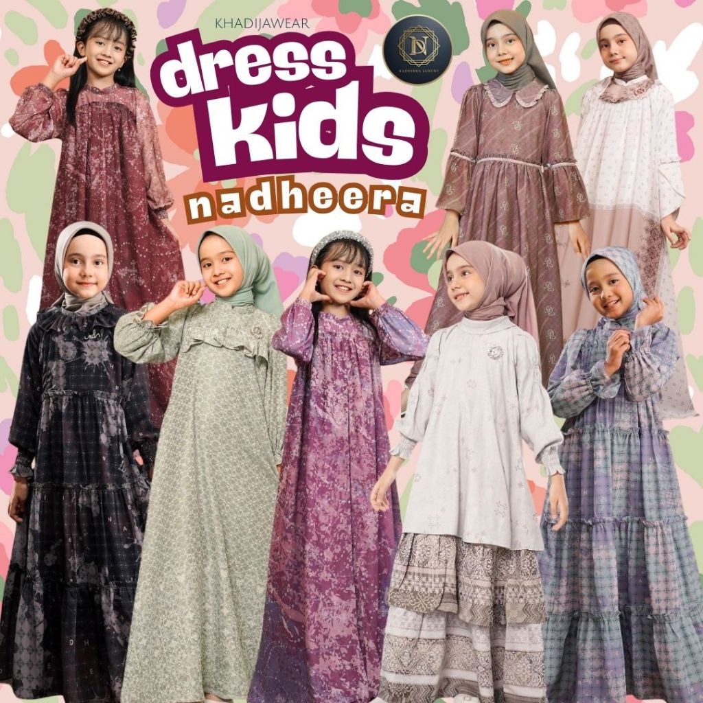 DRESS KIDS NADHEERA LUXURY gamis anak perempuan girls kid