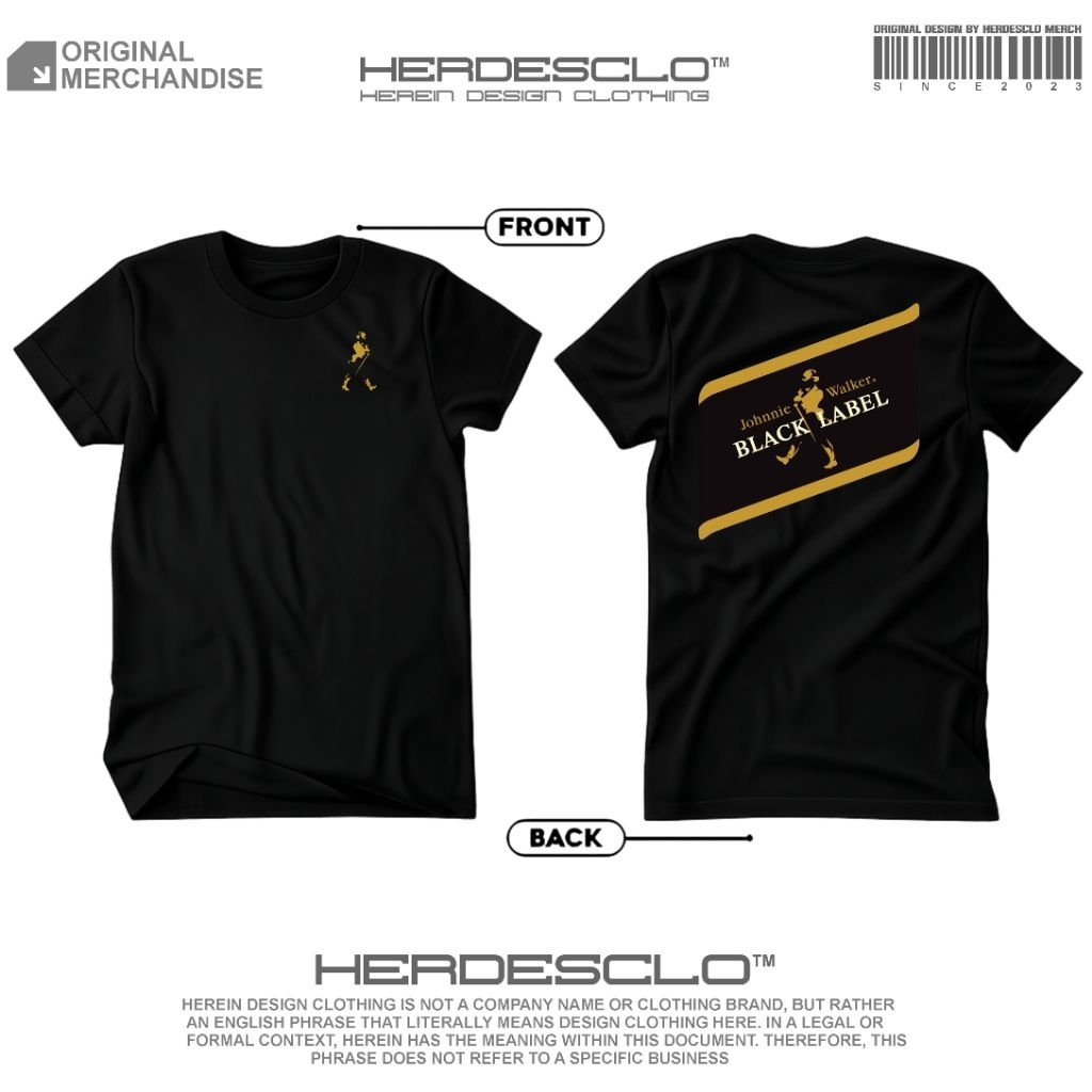 KAOS DISTRO HERDESCLO BLCK LABEL JOHNNIE WALKER PRIA ORIGINAL T-SHIRT