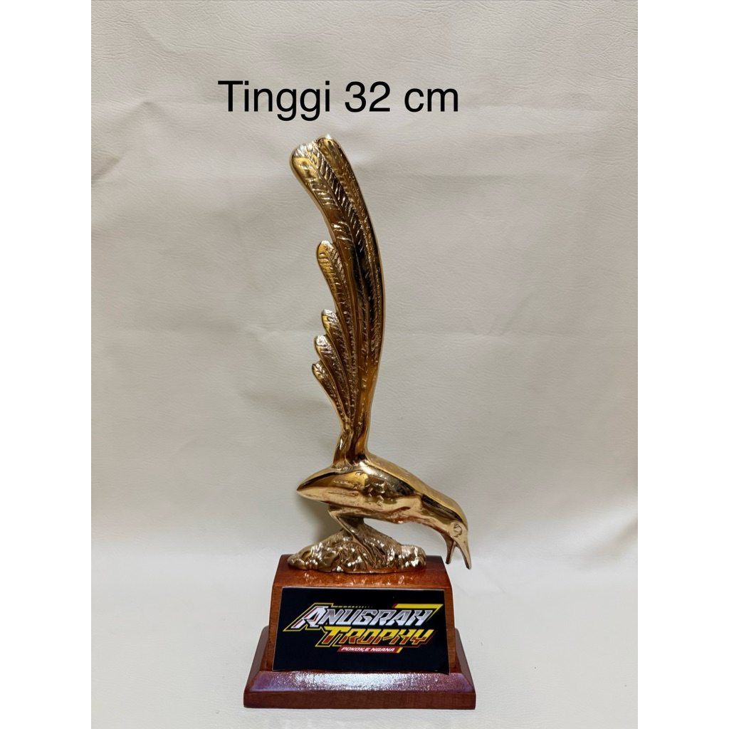 Piala Trophy Lomba Burung Murai Batu Logam MB Sujud Warna Gold Tinggi 32 cm