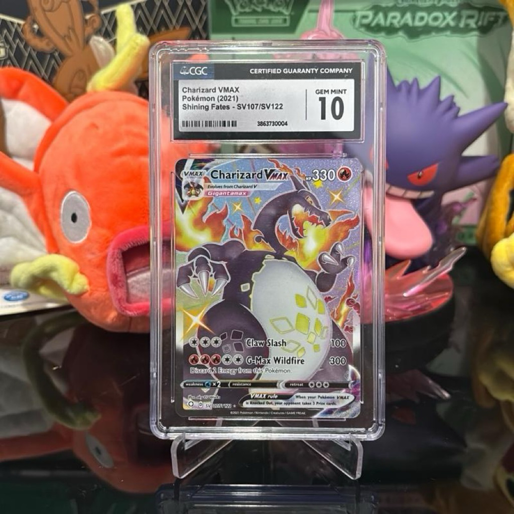 CGC 10 GEM MINT Charizard Vmax SV107/SV122 Shiny Vault Shining Fates English Pokemon Card TCG