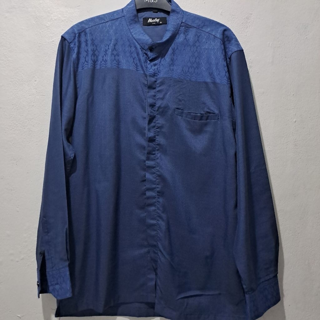 Baju koko premium Harley Man warna biru