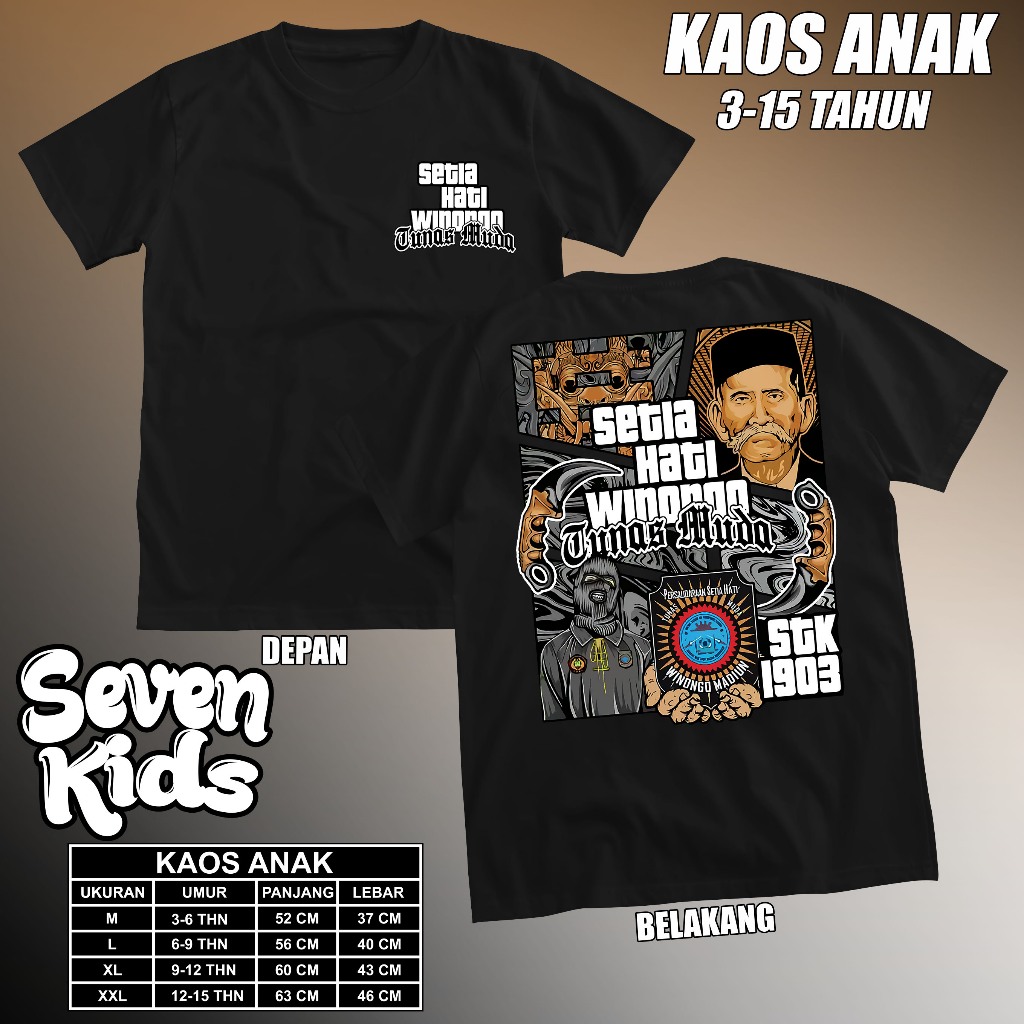 Kaos Anak Motif PSHW Winongo Tunas Muda - Baju Pencak Silat IPSI SH Setia Hati Winongo STK 1903
