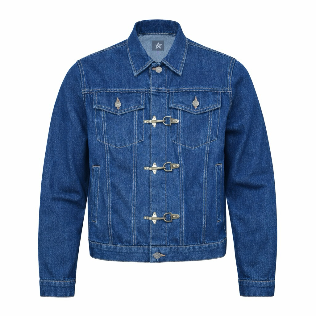 Hot Deals Jaket Denim Wash (Bahan Tebal) Fireman Clasp Beckman Series Jaket Fireman Clasp