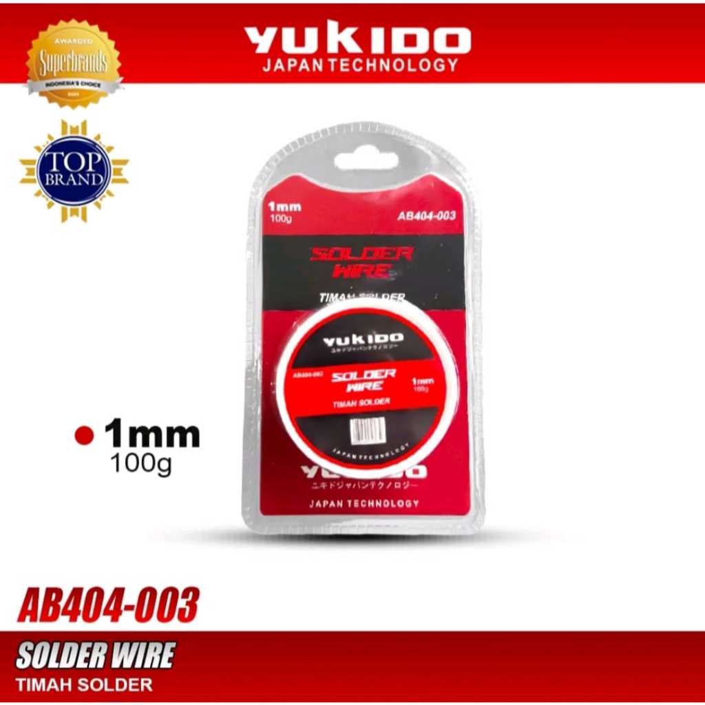 YUKIDO Timah Solder AB404-003 Dual Layer Flux Pasta 1.0mm 100g Jepang Original - ERKE Timah Solder D