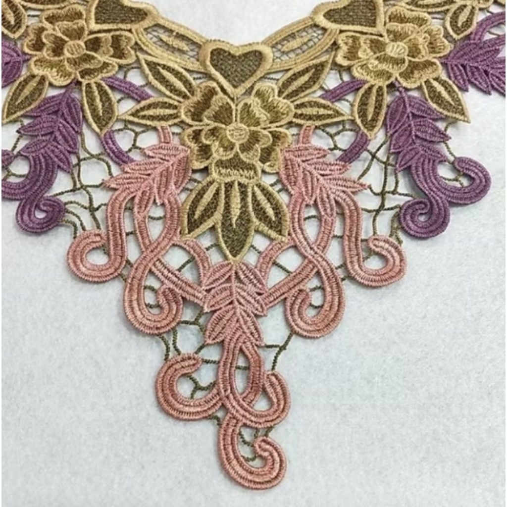 Renda Bordir Leher Punggung Lilac